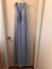 Azazie Light Blue Sleeveless Bridesmaid Dress Custom (fit M) Women's Formal Gown