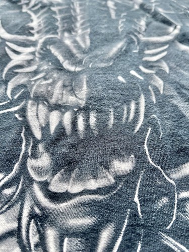 Vintage Liquid Blue All Over Print Dragon Metal Y2K T Shirt Size L Large 2001 - Picture 4 of 9