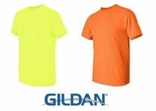 Gildan Mens Heavy Cotton Safety Green Orange Pack of 10 Bulk Adult T-Shirt Tee