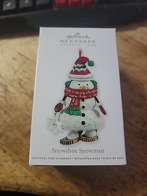 Hallmark Keepsake Christmas Ornament ''Snowshoe Snowman'' 2011 NIB