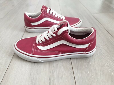 Vans Old Skool Leather Burgundy Size UK