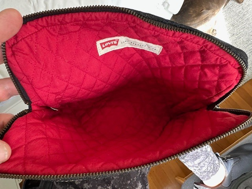 Tablet Case / Tote, LEVIS 12"x9” denim & red quilted interior - Picture 3 of 8