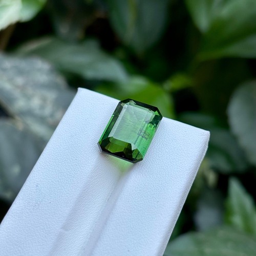 Green Tourmaline 7.6 Carat Faceted Octagon Cut Loose Gemstone For Making Jewelry - Picture 4 of 4