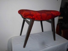 Hocker Klavierhocker Schminkhocker 60/70 er Jahre Federpolsterung 53 x 49 cm