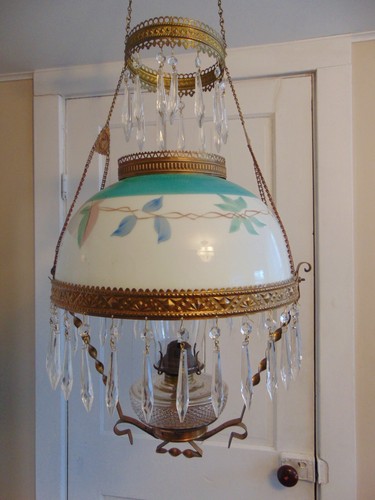 Original Victorian style hanging kerosene lamp - Picture 12 of 13