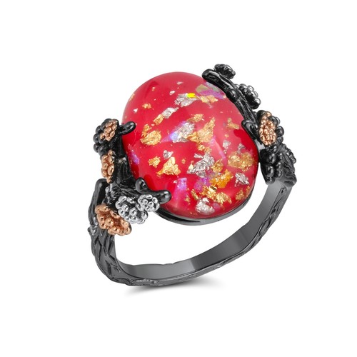 Henrietta Fire Opal Engagement Ring for Women Promise Ginger Lyne Collection - Picture 17 of 55