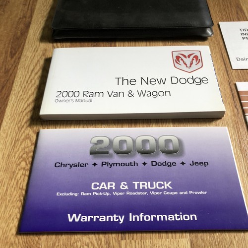 2000 Dodge Ram Van & Wagon Owners Manual Book Set w Folder Storage Case - Picture 2 of 8