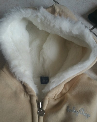 Good Used Baby Gap Toddler Hoodie fur Fleece jacket Size 3 warm pet smoke free - Picture 3 of 8