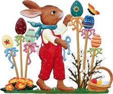 Wilhelm Schweizer Figur aus Zinnleg. Hase im Ostereiergarten - Jahreshase 2009