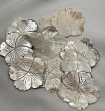 20 pieces 48mm Carved Mother Of Pearl Pendants