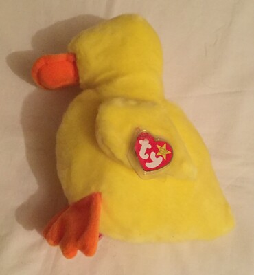 TY Beanie Baby BUDDIES QUACKERS die Ente Entlein weiches Plüschtier Buddy 1998