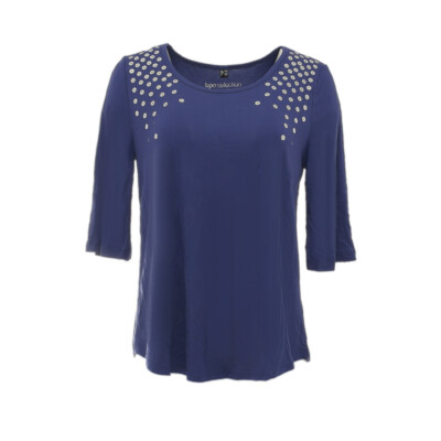 Bpc Selection Maglietta Donna Paillettes 3/4-arm Blu Scuro Tgl 36