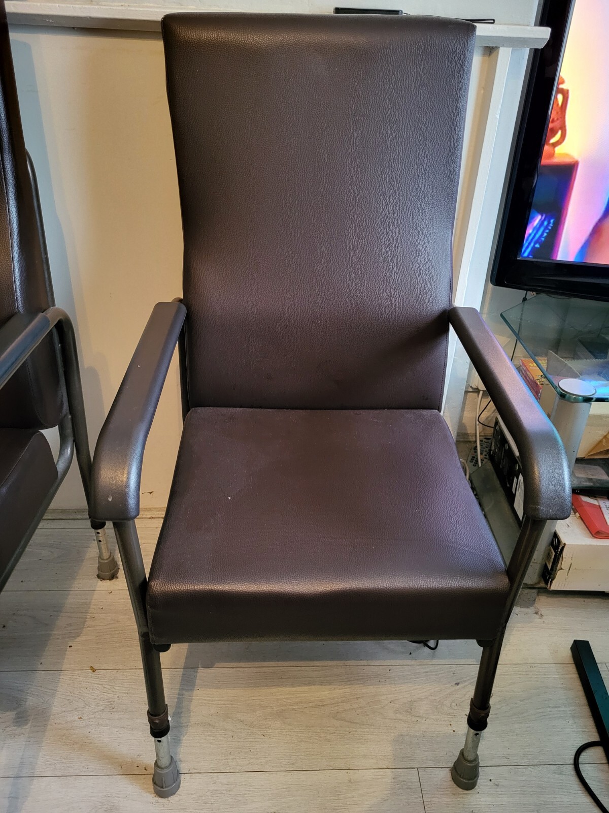 High Back chair NRS healthcare adjustable high seat & arms, waterproof