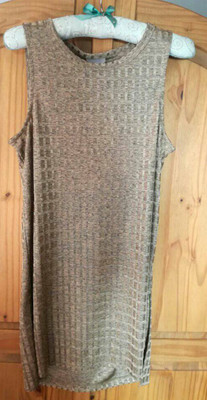 VERO MODA GOLD TUNIC TOP SLEEVELESS LONG TOP SHORT DRESS SIZE 10 BNWT
