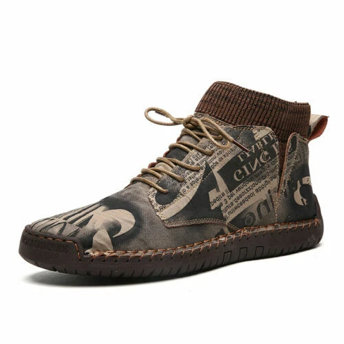Bottes et bottines à motif camouflage pour femme