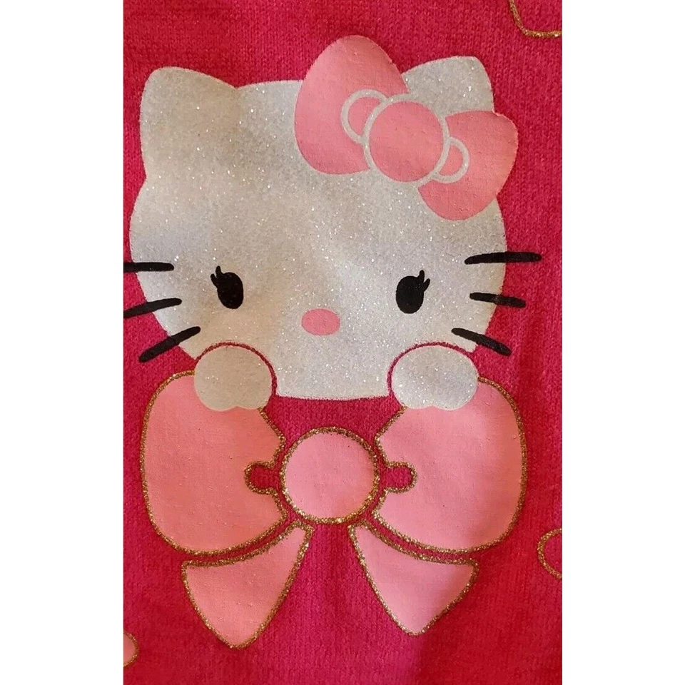 2013 Vestido Sanrio Mangas Largas Rosa Hello Kitty Tejido Nuevo de Lote Antiguo 18 Meses Foto 3 de 4