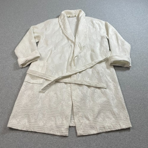 Vintage Hamilton Gold Robe Woman S White Embossed Daisey Waffle Knit ...