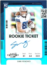2021 Contenders Optic SIMI FEHOKO RC Auto Blue Ref #24/35!!! Cardinals
