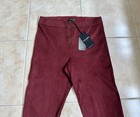 David Lerner DAL0391 Front Zip Faux Suede Merlot Leggings Pants Size M NWT — photo 7