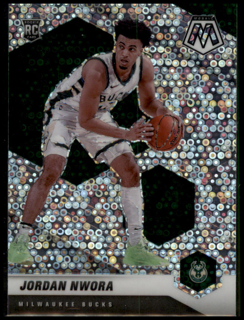 2020-21 Panini Mosaic #219 Jordan Nwora Mosaic Fast Break Silver Rookie