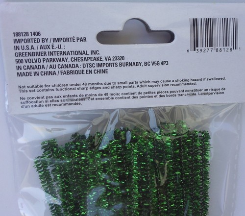 CHRISTMAS METALLIC GLITTER CHENILLE STEMS Tinsel Pipe cleaners 45 Stems/Pack - Picture 2 of 8