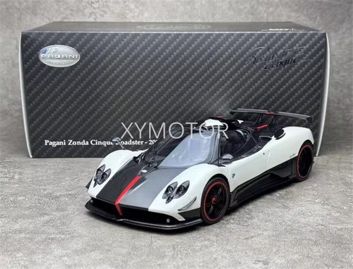 Almost real 1:18 Pagani Zonda Cinque Roadster 2009 Diecast Model Car White Red - Picture 6 of 19