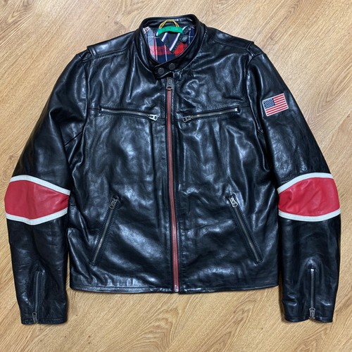 Mens Tommy Hilfiger Leather Biker 