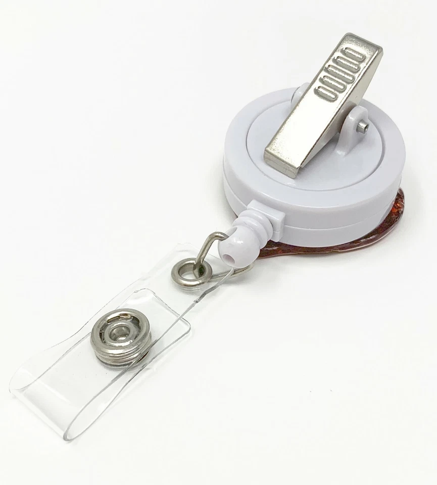 Soporte de carrete de insignia de identificación retráctil corazón brillante multicolor con clip giratorio Foto 2 de 3