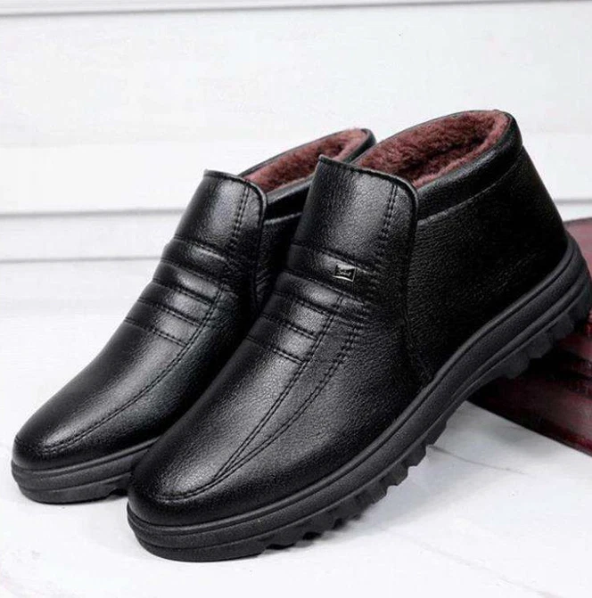 Chaussures montantes hautes homme noir marron enfiler sans lacets