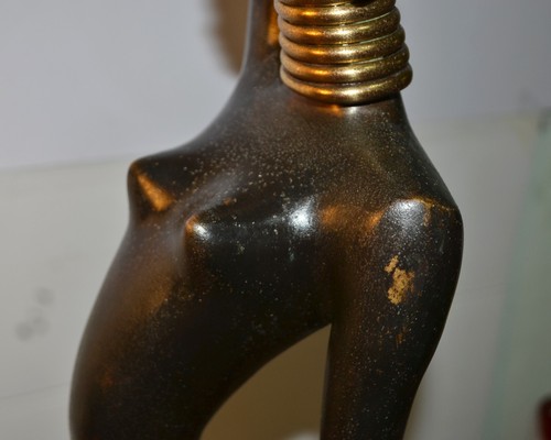 ANTICA SCULTURA NUBIANA STILE KARL HAGENAUER BRONZO ART DECO AFRICANA BLACKAMOOR - Foto 7 di 12