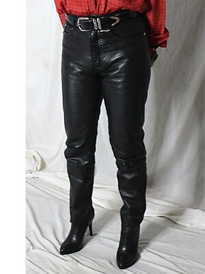 Womens Leather Pants Banana Republic 6 Black SOFT Lambskin Vintage