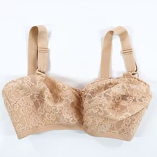New Beauty by Jeunique Bra Size 32GG Soft Cup Style J51 Beige Lace Full Coverage