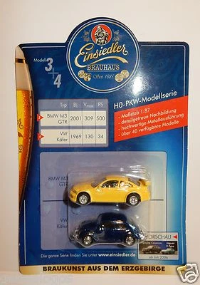 EINSIEDLER BRAUHAUS BEER HO 1/87 BMW M3 GTR 2001 VW KÄFER 1969 METAL BRAUKUNST - Photo 1/2