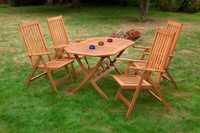 Merxx GartenmöBel-Set Vitoria 5-Teilig, Klapptisch 135 X 85 Cm, Eukalyptusholz