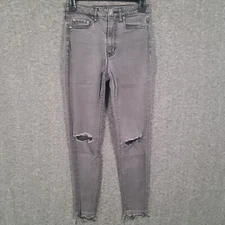 Aeropostale The Norma Jean Women's Size 2 Gray Distressed Raw Hem Jeans Stretch
