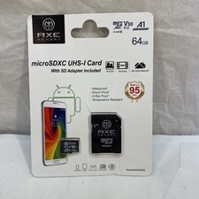 AXE MEMORY 64GB Microsdxc Memory Card  SD Adapter with A1 App Performance, V30