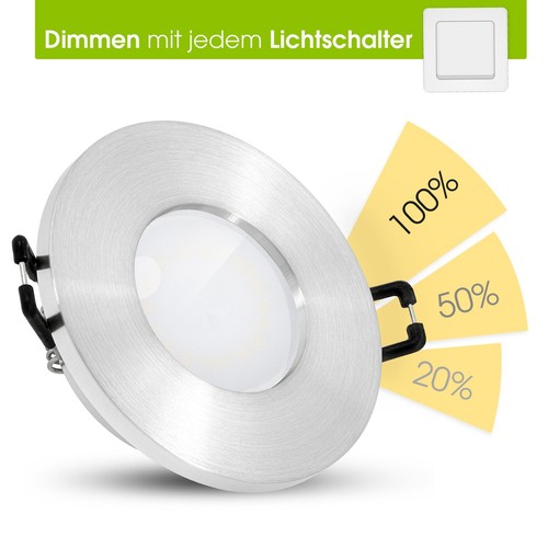 10er Set fourSTEP Einbauleuchten Bad IP65 warmweiß LED GU10 5W 230V Alu rund - Bild 2 von 9