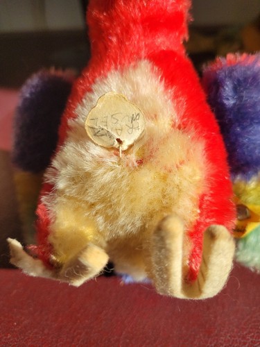 Vintage Larger 5" Steiff Lora Parrot, Mohair, Chest Tag - 第 7/9 張圖片