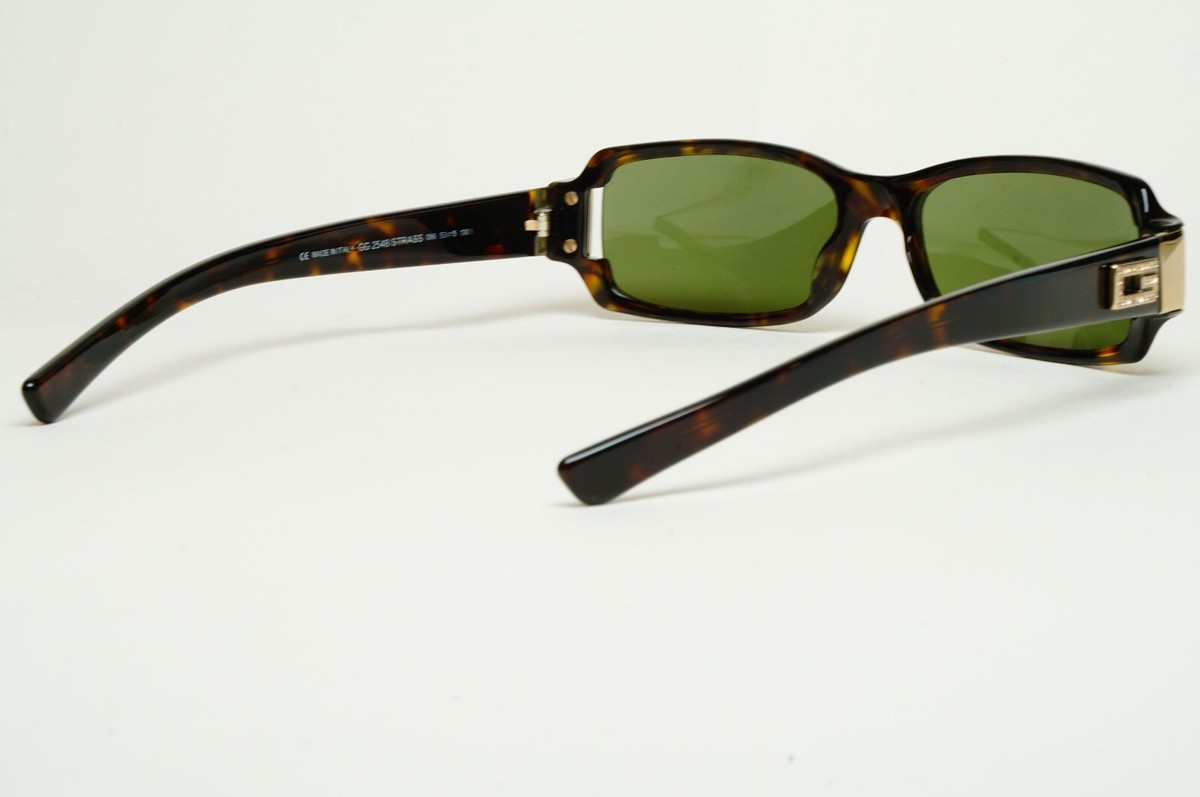 Gucci Sunglasses 1998 Vintage Brown Rectangle Small GG 2548/STRASS
