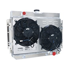 For 1963-1968 1966 Chevrolet Impala 3 Rows Aluminum Radiator Shroud Fan