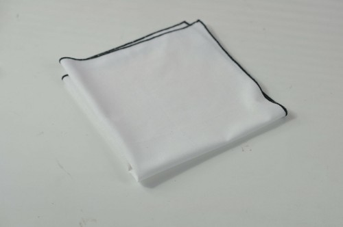Men Black + White 100% Cotton Formal pocket square Handky Handkerchiefs - Picture 2 of 13
