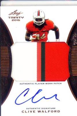 clive walford rookie draft auto jersey patch miami hurricanes