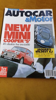 Autocar & Motor 8/5/1991 featuring Mini Cooper S, Jaguar XJR-15, Fangio