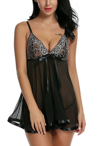 Women's Sexy-Lingerie Babydoll G-string Sleepwear Underwear Lace Dress Nightwear - Picture 120 of 213