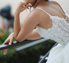 Hochzeitskleid, Brautkleid,weiß, Corsage zum Binden und Reißverschluss, Gr.34-38