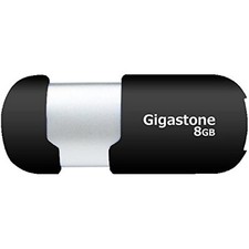 Gigastone GS-Z08GCNBL-R 8GB Classic Cap Less USB 2.0 Flash Drive, Black/Silver