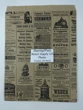 8.5" x 11" Newsprint Design Paper Merchandise Bag Retail Shopping