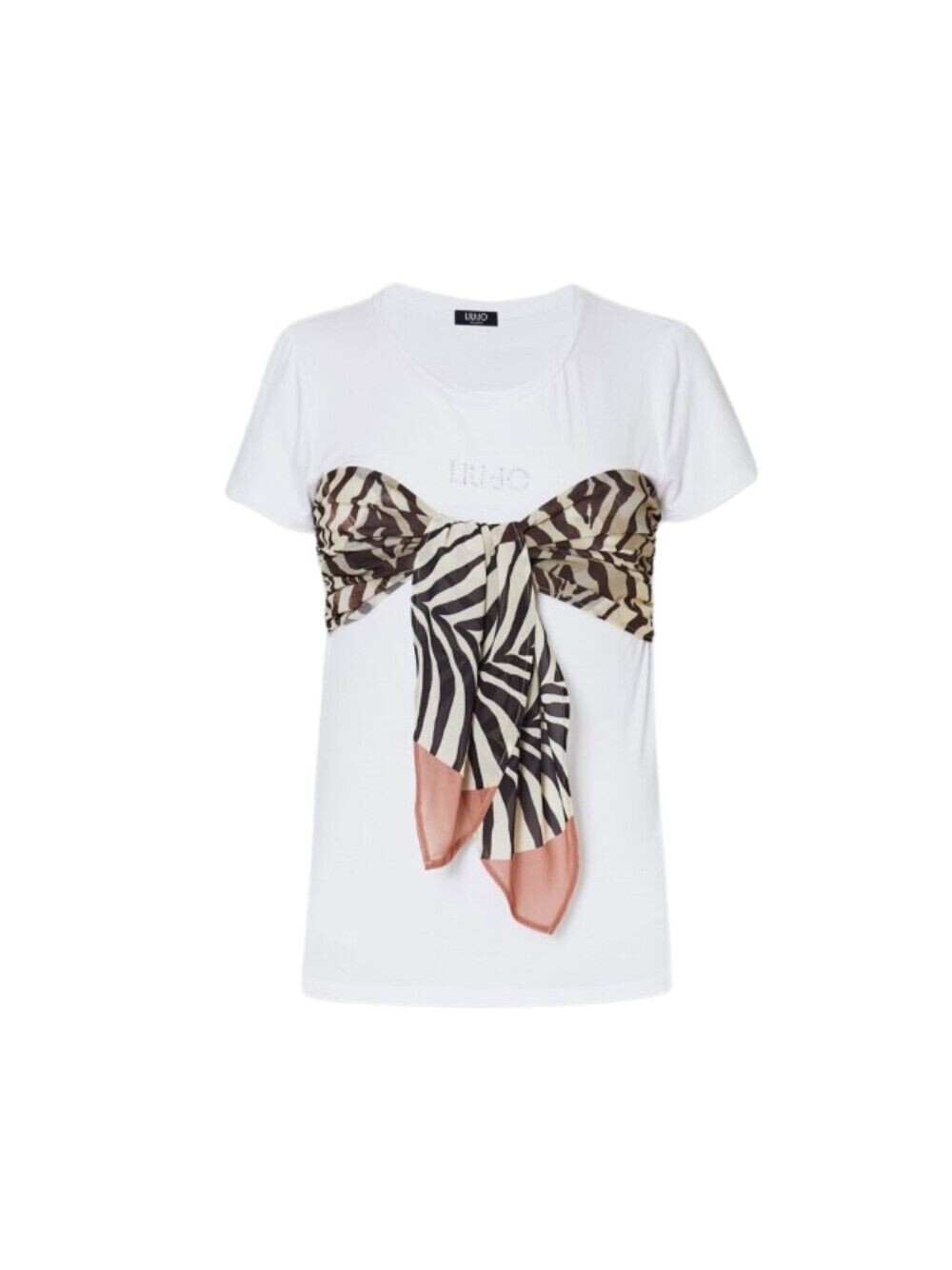 Camiseta Liu Jo de Mujer con Lazo , De Manga Corta, En Mixto Viscosa, Color