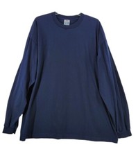 Pro Club T-Shirt Long Sleeve Dark Navy Blue Men 4XL 100 Cotton Blank Vtg 90s USA