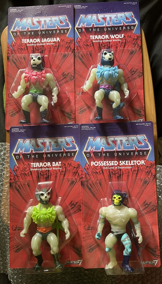 Super7 MOTU TERROR Jaguar Wolf Bat Possessed Skeletor SET